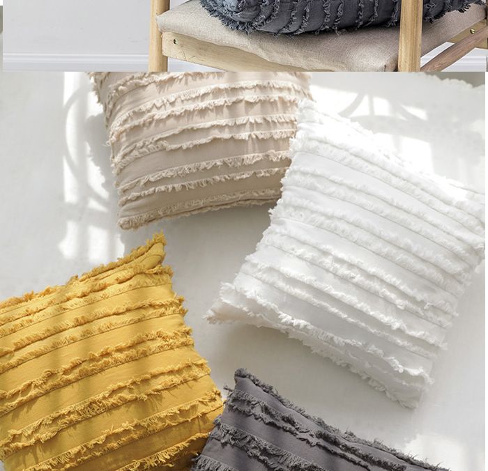 Bej Yastık Kılıfları 30x50cm 45x45cm Kanepe İçin Yastık Kılıfı Ev Dekorasyonu Kanepe İçin Yastıklar Yatak Odası İçin Düz Renk Yastık Kılıfları_voghion.com