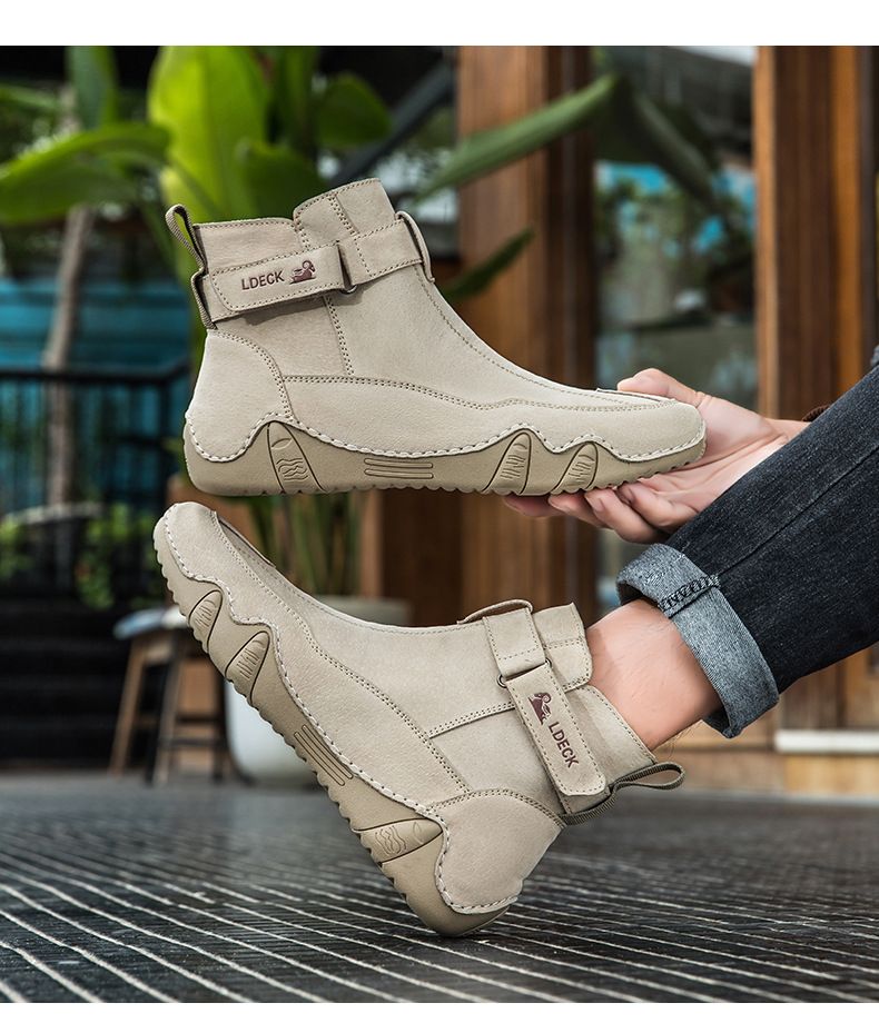 Stivali Martin da uomo in stile retrò, in pelle, di grandi dimensioni, alti, resistenti all'usura, scarpe casual da esterno_voghion.com