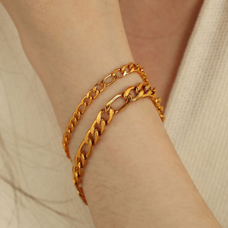 Fashionable Light Luxury Figaro Cuban Chain Titanium Steel Elegant Versatile Simple Personality Bracelet_voghion.com