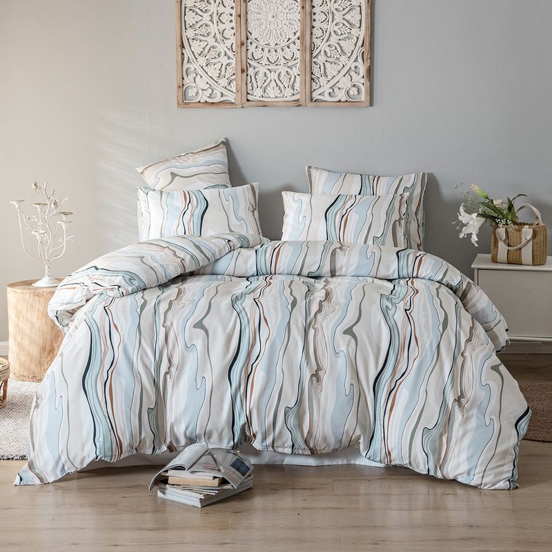 Lenjerie de pat textila pentru casa, husa plapuma matata, dimensiune imprimata, trei bucati pe pat_voghion.com