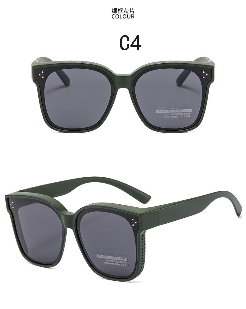 Unisex-set med spegelmyopi-solglasögon Herrmode Fyrkantiga polariserade UV-skyddande solglasögon för bilkörning Damglasögon med stora bågar_voghion.com