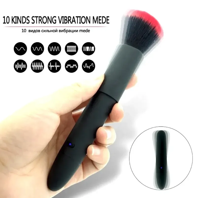Vaginalperlen-Massagefunktion, leistungsstarkes Vibrationsgerät für Frauen – elektrischer Masturbationsstab, hochwertiger Make-up-Pinsel_voghion.com
