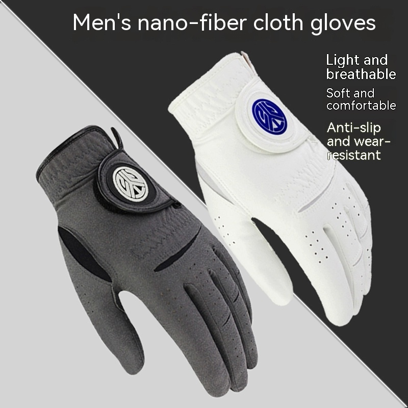 Guanti da golf realizzati in tessuto nano microfibra da uomo, sottili, traspiranti, antiscivolo e lavabili_voghion.com