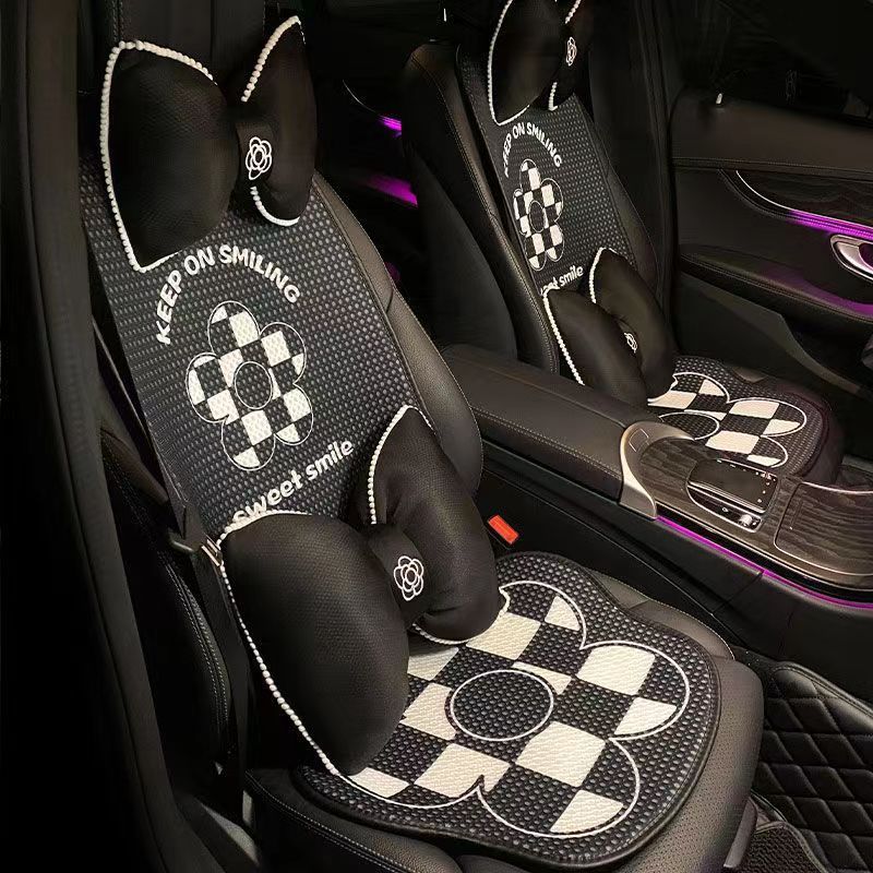 Jastuk za auto, ljetna cool prostirka, monolitna, Cyber, slavna osoba, crtani film, ledena svila, prozračna, stražnja sjedala, set od tri dijela, božica, univerzalna_voghion.com