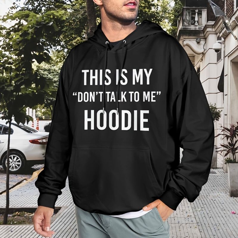 THIS IS MY "DON'T TALK TO ME" HOODIE - Funny Meme Pullover Hoodie, Statement Hooded Sweatshirt With Pockets, Practical And Stylish_voghion.com