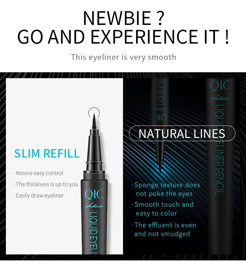 QIC Magic Slim Wasserdichter, schweißfester, färbender, schnell trocknender Make-up-Eyeliner, Eyeliner-Flüssigkeitsstift_voghion.com