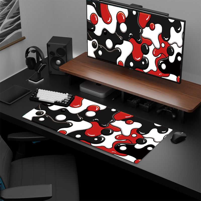 Hot-selling Contrasting Fluid Mouse Pad Large Abstract Fluid Office Table Mat Rubber Non-slip Mousepad_voghion.com