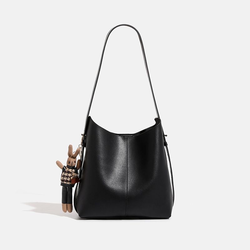 Borsa a secchiello da donna, tracolla singola, in morbida pelle, versatile, alla moda, da ascella_voghion.com