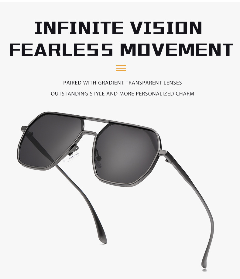 2023 Occhiali da aviatore stile duro da uomo nuovi di design che guidano occhiali da sole polarizzati UV di tendenza all'aperto_voghion.com