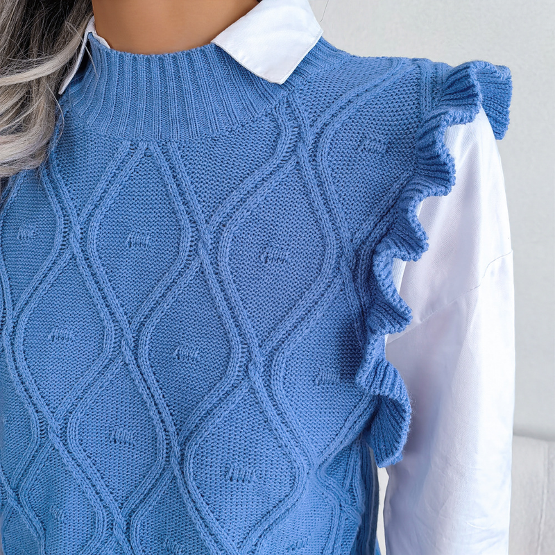 Damenpullover, Pullover, Hemd, einfarbig, ärmellos, Pullover, Weste, lässig, Pullover, Pullover, Weste_voghion.com