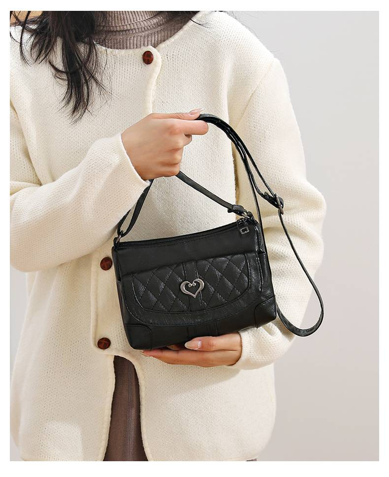 Women's vintage solid color shoulder bag, large capacity crossbody bag_voghion.com