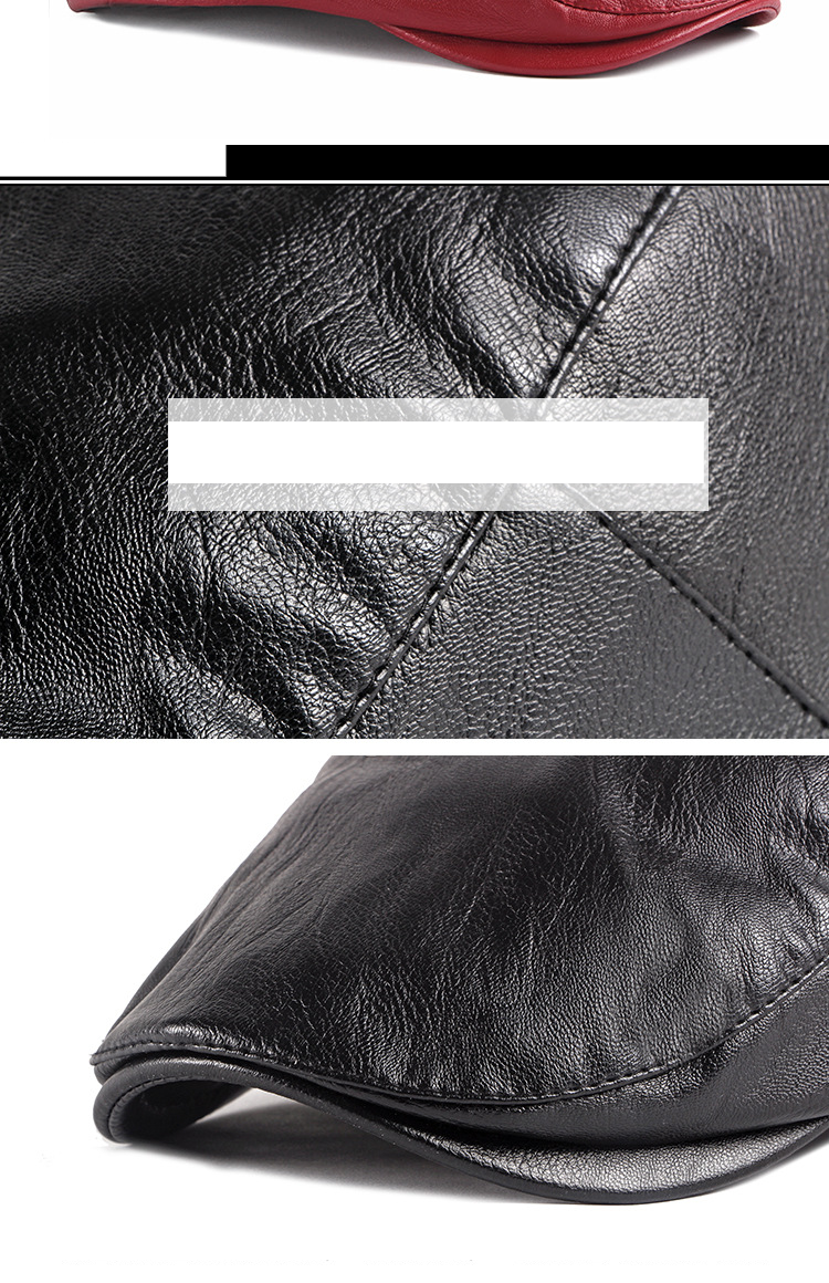 Unisex Women's Beret Women's retro minimalist flat cap Men's pu leather forward hat trend_voghion.com