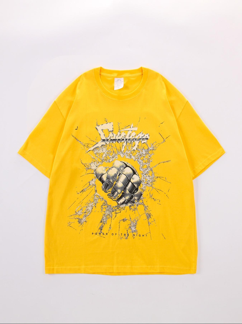 Faust Print gelb/schwarz T-Shirt für Männer/Frauen, trendy, individuell, cool, bequem, Streetstyle, Summerstyle_voghion.com
