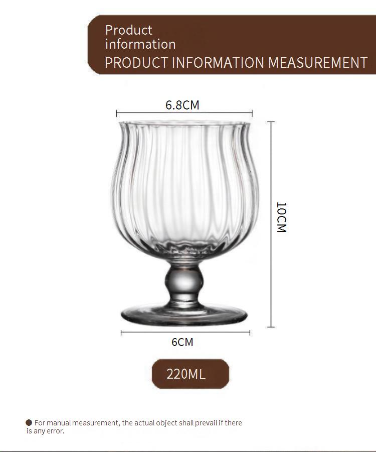 Taças de vidro vintage - taças elegantes para vinho, sucos e sobremesas (copos de cristal transparente com capacidade para 355 ml, perfeitos para café, coquetéis e decoração de festas)_voghion.com