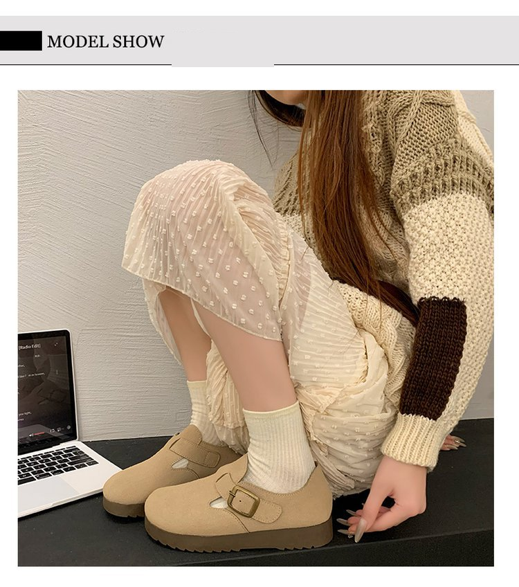 Retro Thick Soled For Women Autumn Fashionable All Match Loafers Slip On Soft Soled Single Shoes_voghion.com