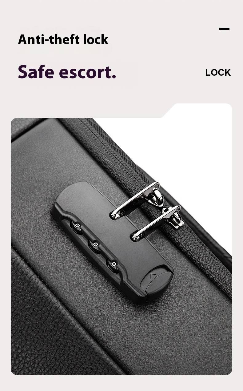Men's Genuine Leather Backpack Fashion High End Business First Layer Cowhide USB Computer Backpack_voghion.com