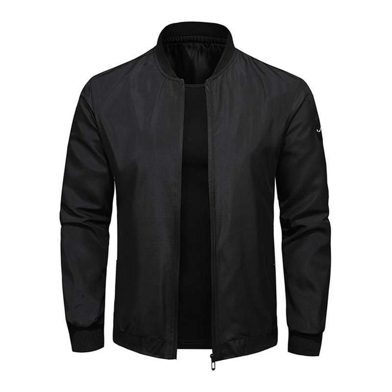 2025 Fashion Outerwear Coat Men's Stand Collar Splicing Long Sleeve Casual Thin Zipper Jacket M-6XL_voghion.com