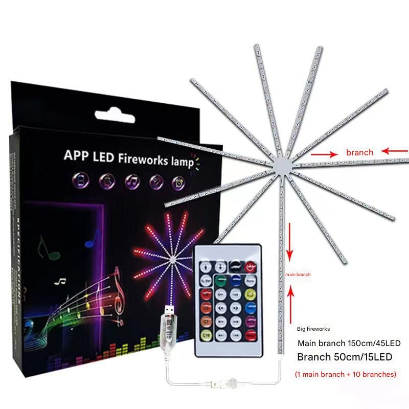 Fireworks LED Lights, Colorful Music-activated LED Strip Lights, Flowing Water Effect, Full-color Starry Sky, Festive Decorative Atmosphere Lights_voghion.com