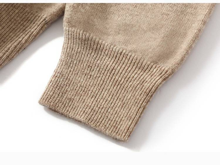 Men's 100% Wool Sweater V-Neck Comfortable Business Casual Pullover Knitwear Soft Breathable Loose Fit Winter Warm Tops_voghion.com