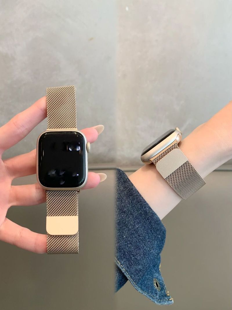 New Model With Apple Magnetic Strap S10. Summer Metal Steel Strap Milanese S8. Breathable For Both Men And Women._voghion.com