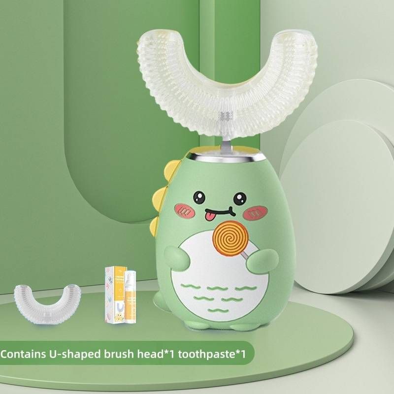 Kids U-Shaped Electric Toothbrush – 3 Speed Modes, Soft Silicone Bristles, Rechargeable & IPX7 Waterproof (Includes Dental Foam, Low Noise <45dB)_voghion.com
