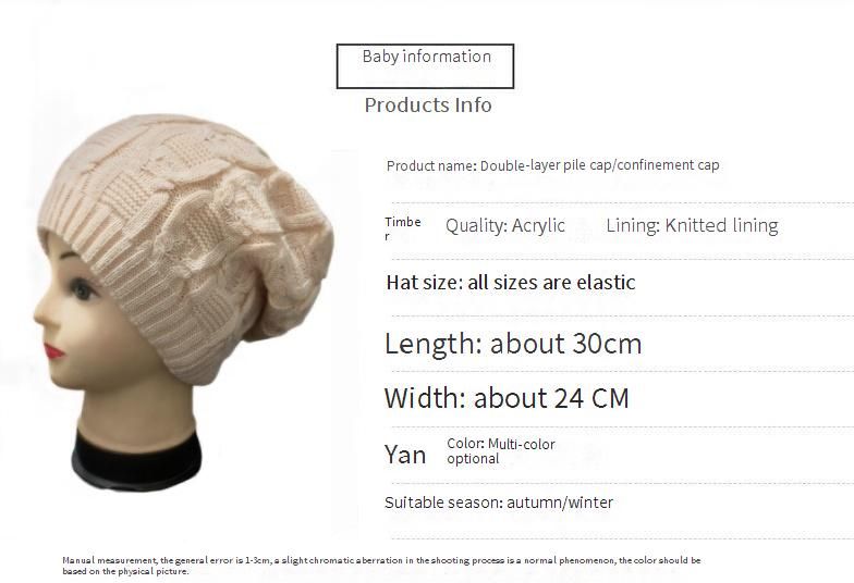 Damenhüte Herbst- und Winterstrickmützen Neuer Stil Warmer Ohrenschutz Kalte Hüte Für Damen Wollmützen Großer Kopfumfang_voghion.com