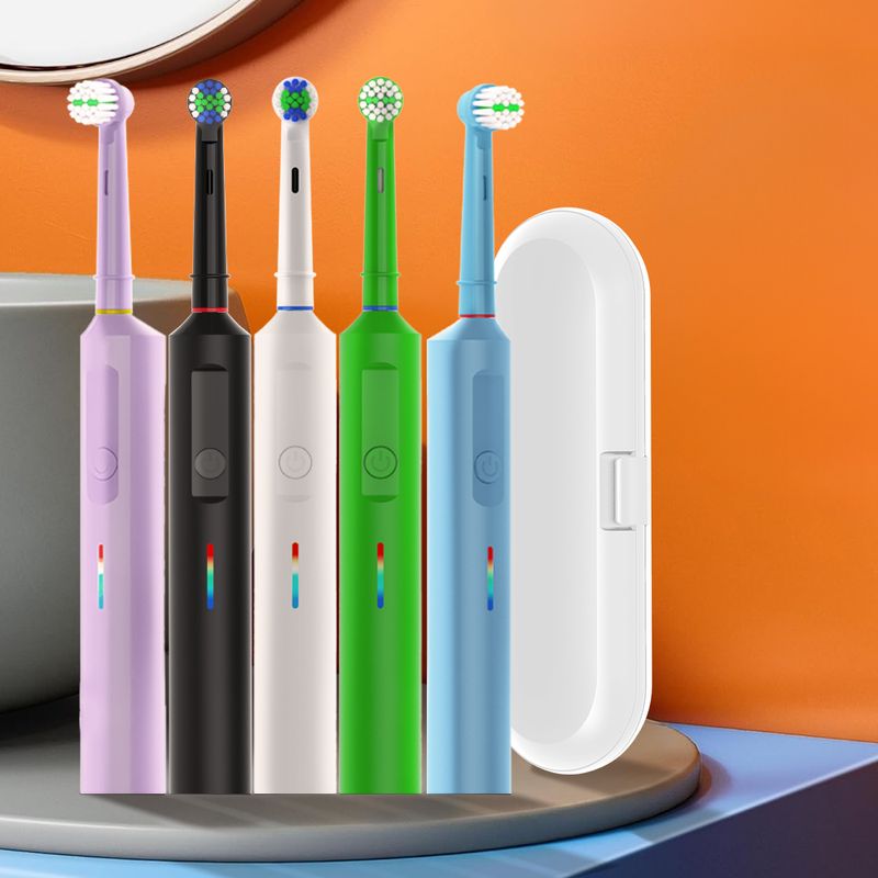 Smart Electric Powered Toothbrush With 2 Brush Heads, Rechargeable Electric Toothbrushes - 3 Modes And 2 Min Timer, Compatible With Oral B Brush Head_voghion.com