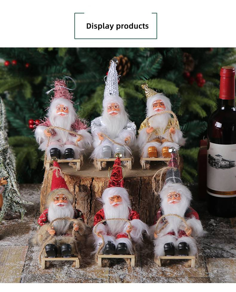 Noel Baba Bebek Süsü - 6 Benzersiz Şapka Stiliyle (Kırmızı Keçe, Ekose, Simli ve Daha Fazlası) Yumuşak Vinil Noel Ağacı Süsleri_voghion.com