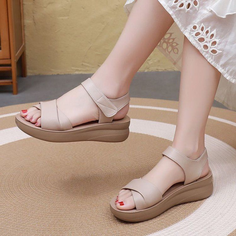 Sandali da donna, scarpe da mamma, suola morbida, superficie morbida, leggere, antiscivolo, comode, scarpe da spiaggia di medie e grandi dimensioni_voghion.com