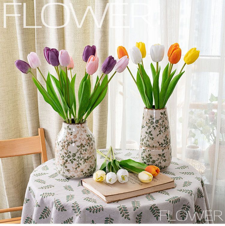 Artificial Decorations Flowers INS Style Dancing Stars Feel Tulip Artificial Flowers Manufacturers Home Decoration Wedding_voghion.com