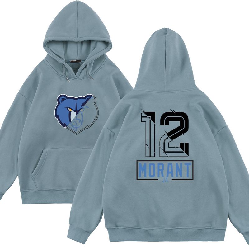 Felpa con cappuccio da basket Grizzlies 370G 12 Line per uomo e donna in autunno e inverno, tendenza vestibilità ampia_voghion.com