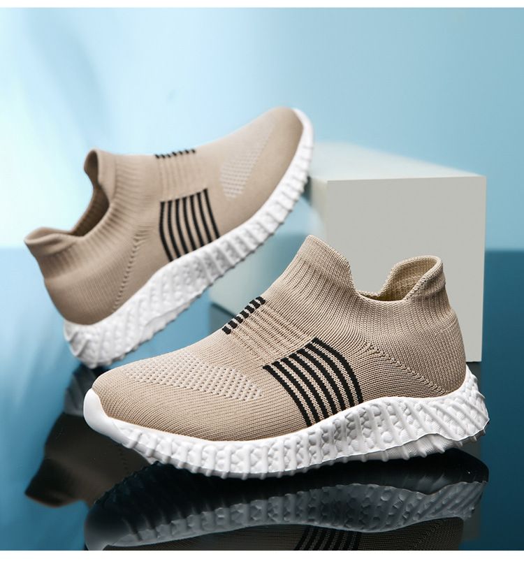 Kids' shoes Boys' slip on shoes slip on socks shoes, flying woven breathable and lightweight children's shoes, casual and versatile sports shoes_voghion.com