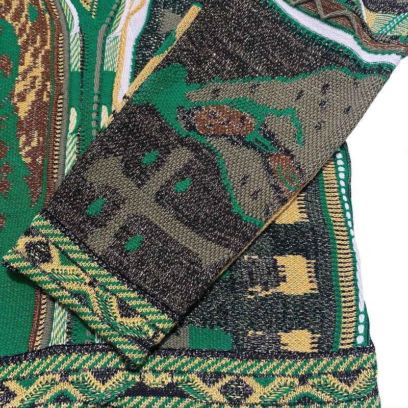 Maglione girocollo lavorato a maglia in stile etnico a contrasto vintage, con ritratto, in jacquard, taglia grande_voghion.com
