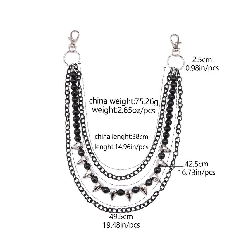 New Fashionable Personalized Riveted With Layer Beads And Cool Multi Color Pants Chain Versatile Accessories_voghion.com