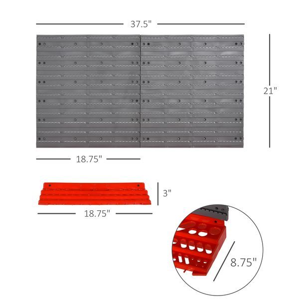 DURHAND Tool Organizer Wall Mounted With 54 Piece Pegboard And Shelf 50 Hooks, DIY Garage Storage With Strong Loading Capacity_voghion.com