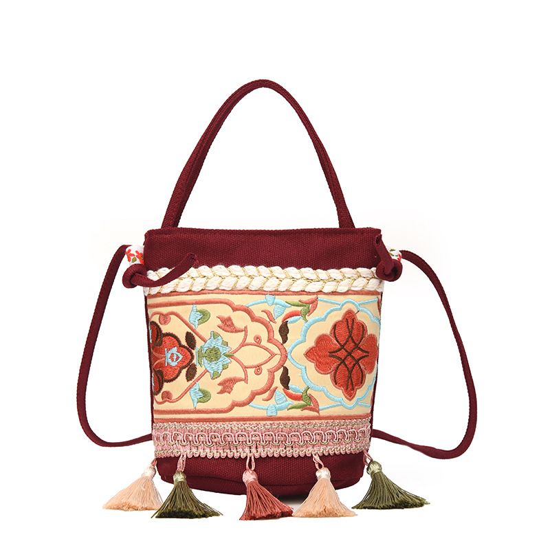Borsa a tracolla alla moda in tela semplice e alla moda da donna, stile etnico, 2025_voghion.com