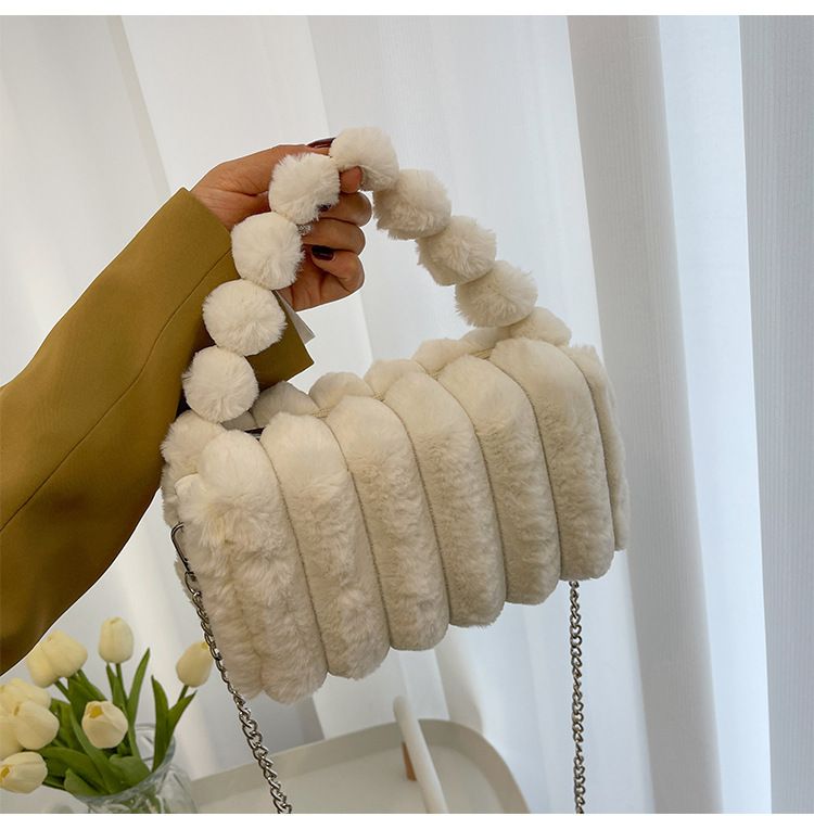 Borse da donna, piccola borsa quadrata da donna, nuova moda autunnale e invernale, borsa a cuscino, elegante borsa a mano, borsa a tracolla in peluche testurizzata_voghion.com