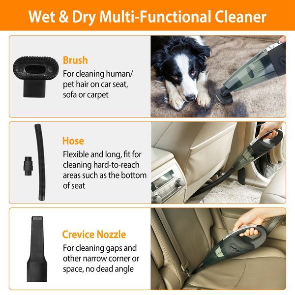 Car Handheld Vacuum Cleaner Cordless Rechargeable Hand Vacuum Portable Strong Suction Vacuum_voghion.com