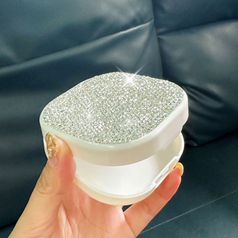 Elegant Rhinestone-Studded Retainer Case – Stylish & Compact Denture/Invisible Aligner Holder (Travel-Friendly, Dustproof)_voghion.com