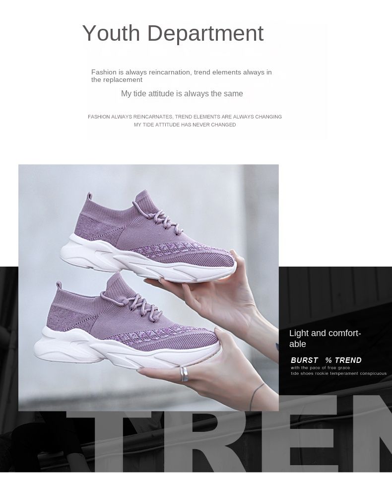 Frühlingspaar-Stil gewebte Socken, Schuhe, Sportschuhe, Freizeitschuhe, Übergröße_voghion.com