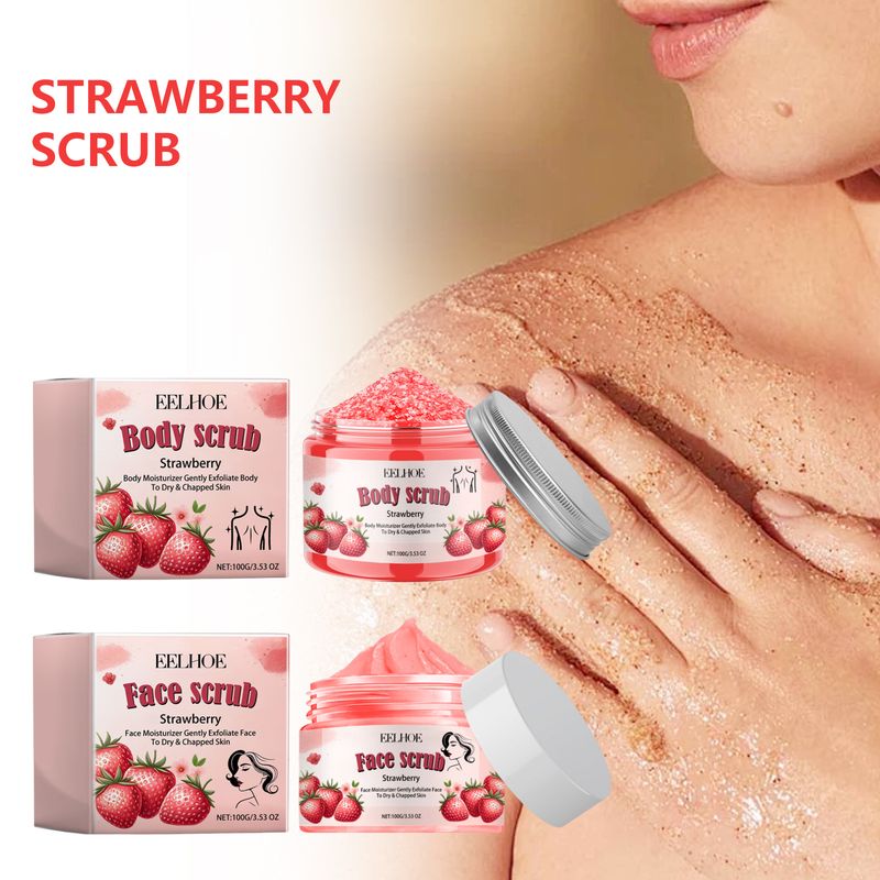 EELHOE Strawberry Series Sweet Fruity Scent Gentle Scrub Nourishing Body Suitable For Daily Care_voghion.com