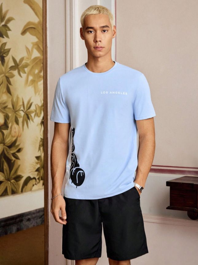 Breathable Cotton Casual Short Sleeve T-Shirt & Shorts Set For Men - Lightweight Summer Outfit, Gym & Streetwear_voghion.com