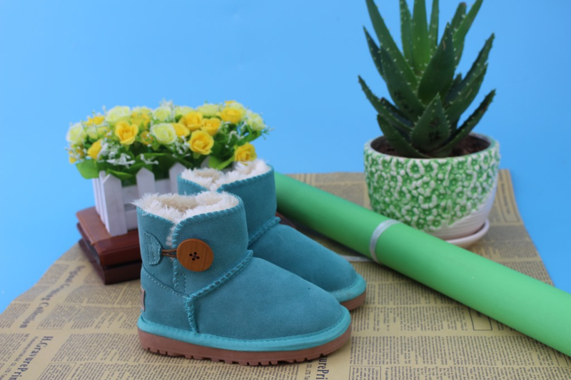 3352 echtes Rindsleder Knopf Kinder Schneeschuhe Winter neue Kinderschuhe_voghion.com