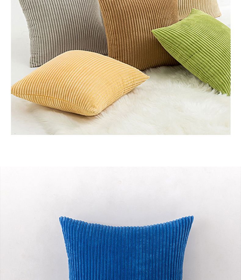 Hemore fluwelen corduroy kussenslopen met pluizige PP katoenen vulling - effen gekleurde sierkussens voor bank, bed en kinderkamer (45x45cm / 50x50cm)_voghion.com