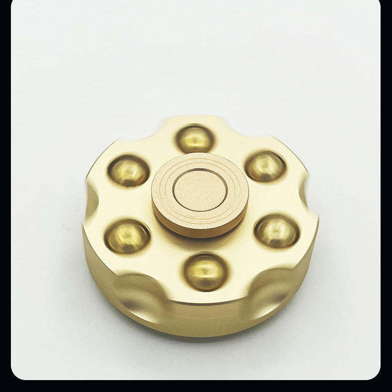 Jucărie pentru degete Cupru pur Fidget Spinner Revolver Glonț Pistol detașabil Edc Rotativ pentru adulți agrement_voghion.com