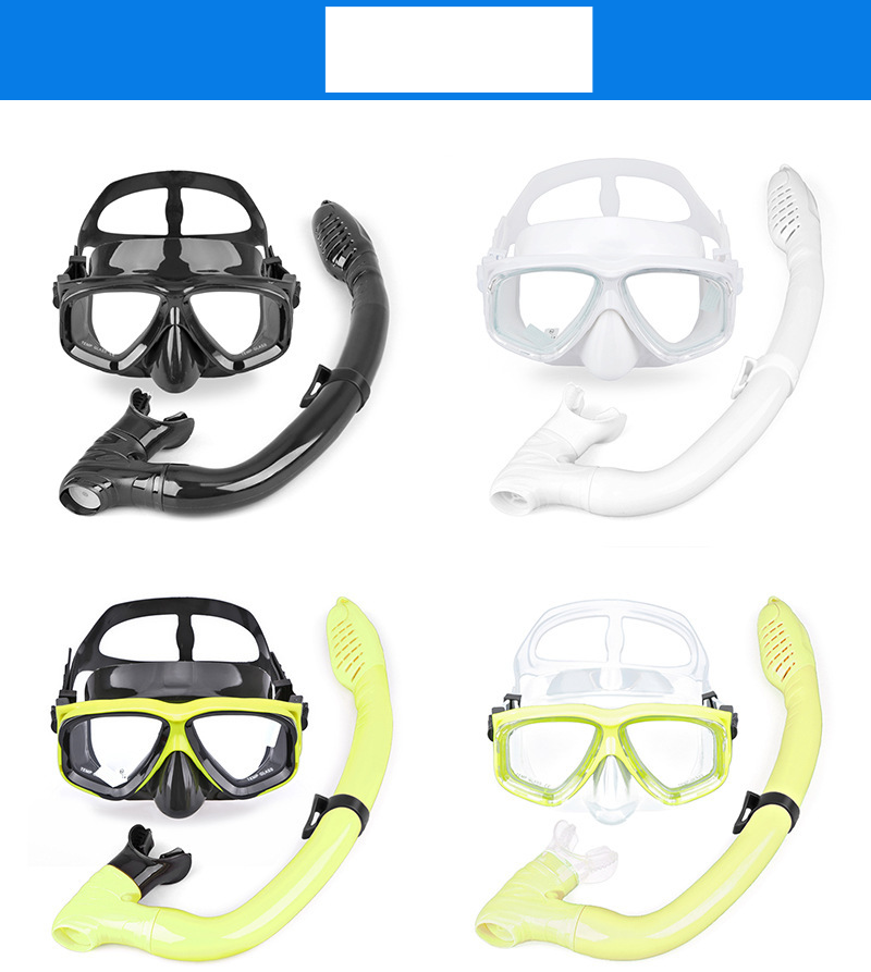 Children's diving goggles New glow-in-the-dark diving goggles Children's snorkeling set Children's two sets_voghion.com