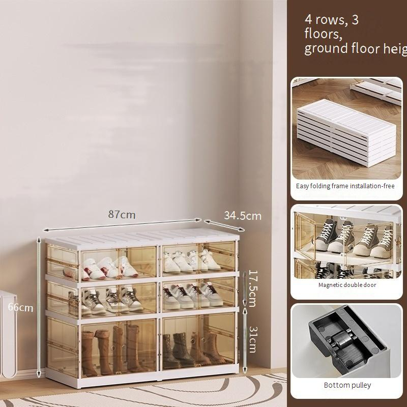 viditelný Box Box Skládací Box Box Úložný Box Nastavitelná Box Skříňka Instalace Transparentní Boty Storange Botník, organizér na boty_voghion.com