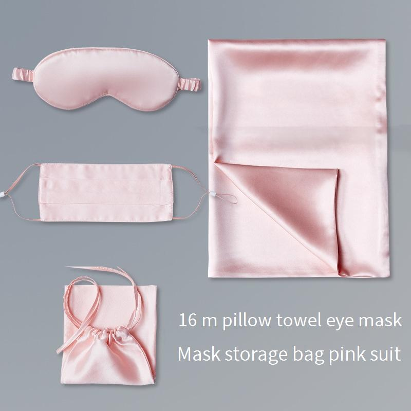 Set da viaggio per dormire: federa in seta, mascherina per gli occhi e sciarpa (100% seta di gelso ipoallergenica, antirughe e per la cura dei capelli, regalo perfetto per lei/lui)_voghion.com