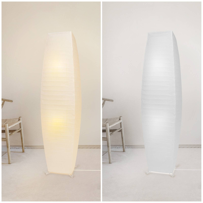 HonoDing Paper Lamp Floor, Japanese Lamp With Rice Paper Lantern Shade, Minimalist Style Corner Floor Lamp For Bedroom, Office& Living Room(1 Pack)_voghion.com