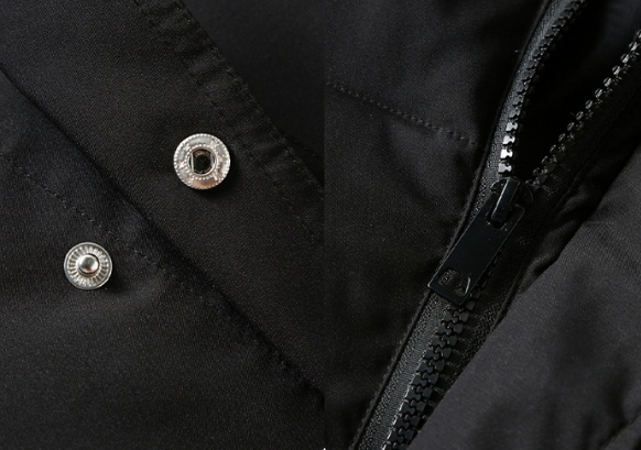 Men's Y2K Puffer Vest - Minimalist Print Quilted Sleeveless Jacket (Black/Gray)_voghion.com